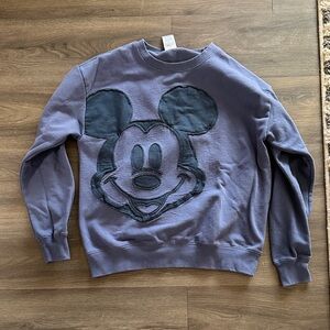 Disney Women's Purple Mickey Mouse Crewneck Sweater